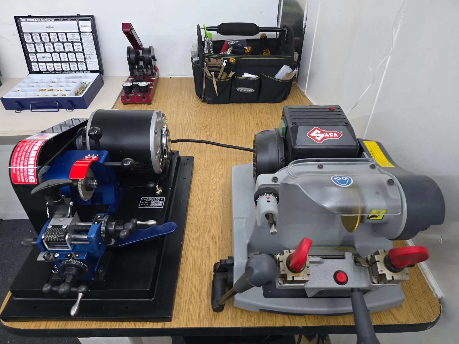 Professional key-cutting machines in the Cactus Canyon mobile workshop